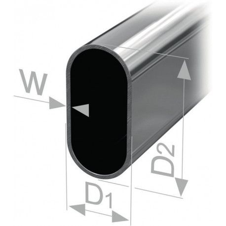 Tube d'armoire ovale, non soudé, acier laiton, hauteur du tube 30 mm, largeur du tube 15 mm, épaisseur de paroi 1 mm, 2500 mm PG
