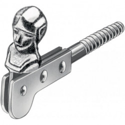 Traverse de volet longueur 120 mm acier galvanisé bleu avec tête de femme, à visser en