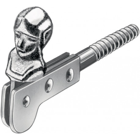 Traverse de volet longueur 120 mm acier galvanisé bleu avec tête de femme, à visser en