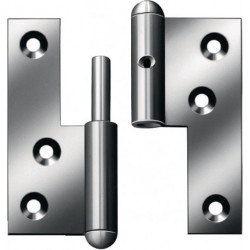 Charnière à visser pour porte acier gauche 80x72 mm DIN gauche goupille fixe galvanisée bleue VORMANN (Par 10)
