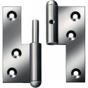 Charnière à visser pour porte acier gauche 80x72 mm DIN gauche goupille fixe galvanisée bleue VORMANN (Par 10)