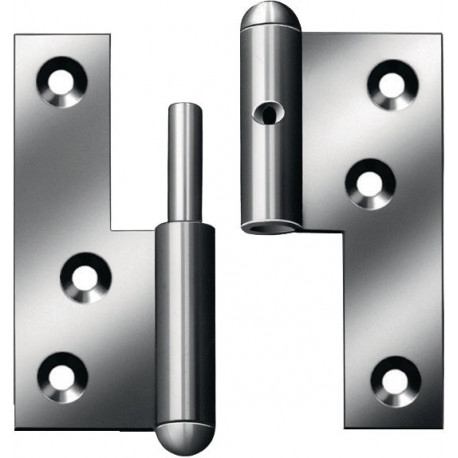 Charnière de porte à visser acier droite 80x72 mm DIN droite goupille fixe galvanisée bleue VORMANN (Par 10)