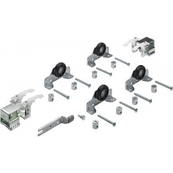 Ferrure de porte coulissante Top Line 1 2-porte Complete-Set 50kg DIN G/D Hettich