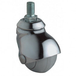 Roulette articulée D. de la roue 40 mm cap. charge 30 kg M10 caoutchouc gris