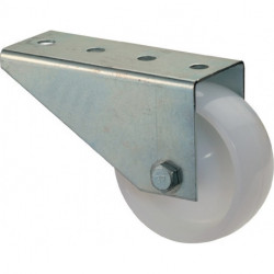 Roulette fixe pour portail D. de la roue 80 mm cap. charge 50 kg avec plaque de