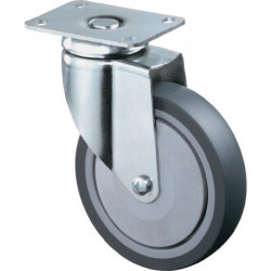 Rouleau de renvoi D. de la roue 125 mm cap. charge 100 kg avec plaque de fixatio