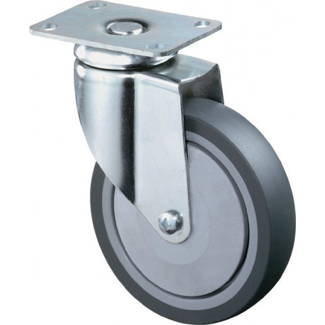 Rouleau de renvoi D. de la roue 125 mm cap. charge 100 kg avec plaque de fixatio