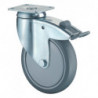 Roulette orientable avec frein D. de la roue 125 mm cap. charge 100 kg avec plaq