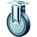 Roulette fixe 125 mm 100 kg caoutchouc plein 95 x 70 mm