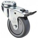 Roulette orientable avec frein D. de la roue 50 mm cap. charge 50 kg avec perçag