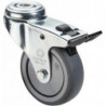 Roulette orientable avec frein D. de la roue 50 mm cap. charge 50 kg avec perçag