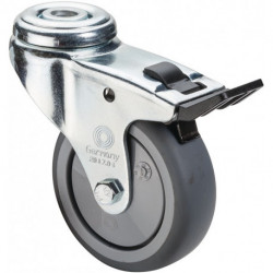 Roulette orientable avec frein D. de la roue 75 mm cap. charge 60 kg avec perçag