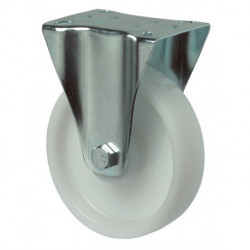 Roulette fixe D. de la roue 125 mm cap. charge 250 kg plastique plaque L105xl85