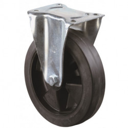 Roulette fixe D. de la roue 100 mm cap. charge 140 kg caoutchouc plein plaque L1