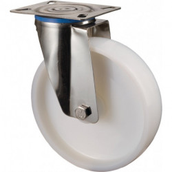 Rouleau de renvoi D. de la roue 75 mm cap. charge 60 kg plastique plaque L60xl60