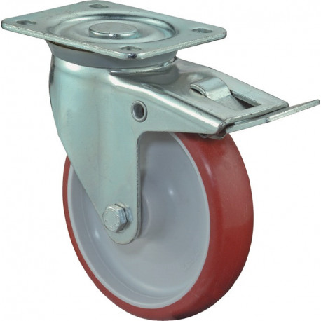 Rouleau de renvoi D. de la roue 150 mm cap. charge 240 kg avec blocage total pol