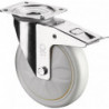Roulette D.200mm Capacité.600kg avec frein 138x110mm blanc BS ROLLEN