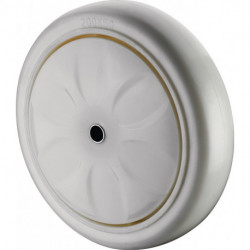 Roulette D.150mm Capacité 650kg Ku.blanc Axe D.12.5mm Longueur du moyeu 59mm BS ROLLEN
