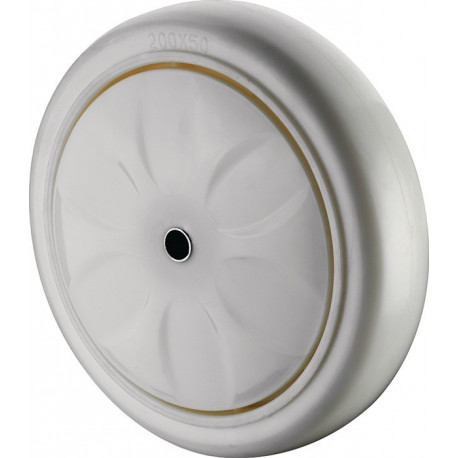 Roulette D.200mm Capacité 750kg Ku.blanc Axe D.12.5mm Longueur du moyeu 59mm BS ROLLEN