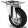 Roulette pivotante Ø 100 mm capacité de charge 75 kg plaque en caoutchouc plein L105xl80 mm PROMAT