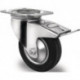 Roulette pivotante Ø 80 mm, capacité de charge 70 kg avec frein total, caoutchouc plein 105x80mm PROMAT