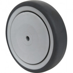 Roue de secours roue Ø 150 mm capacité de charge 100 kg caoutchouc gris axe Ø 8 mm longueur moyeu 36 mm PROMAT