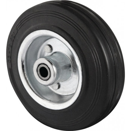 Roulette D.160mm Capacité 135kg VG noir Axe D.20mm Longueur du moyeu 59mm PROMAT
