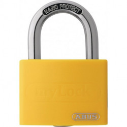 Cadenas à cylindre T65AL / 40 jaune lisse Corps de serrure largeur 43 mm aluminium à clés identiques
