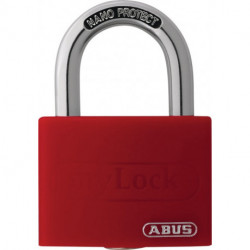 Cadenas à cylindre T65AL / 40 rouge lisse Corps de serrure largeur 43 mm aluminium à clés identiques