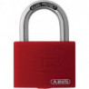 Cadenas à cylindre T65AL / 40 rouge lisse Corps de serrure largeur 43 mm aluminium à clés identiques