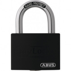 Cadenas à cylindre T65AL / 40 noir lisse Corps de serrure largeur 43 mm aluminium à clés identiques