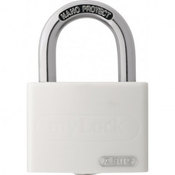 Cadenas à cylindre T65AL / 40 blanc brillant corps de serrure largeur 43 mm aluminium à clés identiques