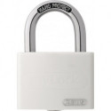 Cadenas à cylindre T65AL / 40 blanc brillant corps de serrure largeur 43 mm aluminium à clés identiques
