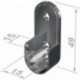 Support tube cintre armoire 11121 Zinc coulé sous pression, nickelé, fixation murale.30x15 PG