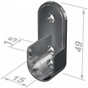 Support tube cintre armoire 11121 Zinc coulé sous pression, nickelé, fixation murale.30x15 PG