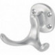 Crochet 0029 double A.60mm Aluminium anodisé argent H.47mm HERMETA