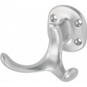 Crochet 0029 double A.60mm Aluminium anodisé argent H.47mm HERMETA