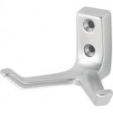 Crochet 0033 double A.55mm Aluminium anodisé argent H.43mm Hermeta