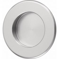 Poignée à encastré en aluminium anodisé argenté, entrée ronde D. 35 mm HERMETA