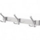 Rail crochet chapeau 0822-0823 3 crochets A.96mm Métal léger argenté anodisé H.102mm HERMETA