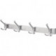 Rail crochet chapeau 0822-0824 4 crochets A.96mm Métal léger argenté anodisé H.102mm HERMETA