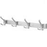 Rail crochet chapeau 0822-0824 4 crochets A.96mm Métal léger argenté anodisé H.102mm HERMETA