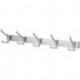 Rail crochet chapeau 0822-0825 5 crochets A.96mm Métal léger argenté anodisé H.102mm HERMETA