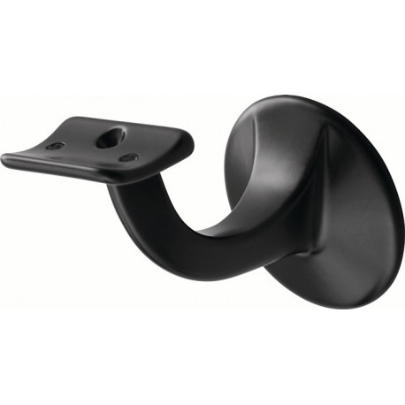 Supports de main courante 3506 Alu.plastifié noir D.plaque murale 56mm