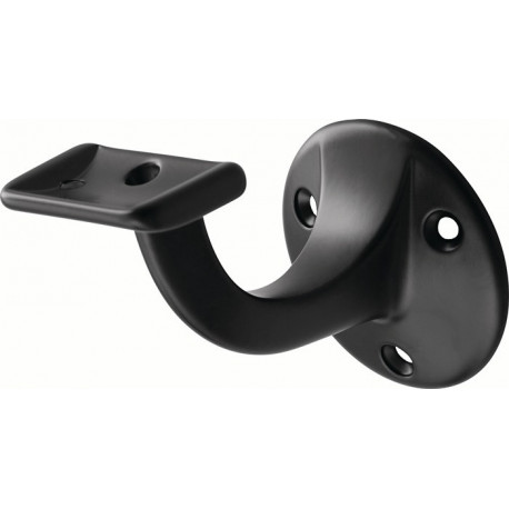 Supports de main courante 3507 Alu.plastifié noir D.plaque murale 56mm droite HERMETA