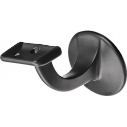 Supports de main courante 3508 Alu.plastifié noir D.plaque murale 56mm droite HERMETA