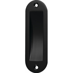 Poignée Porte coulissante coque aluminium thermolaqué noir ovale 2 x D. 5 mm longueur 120 mm largeur 40 mm HERMETA
