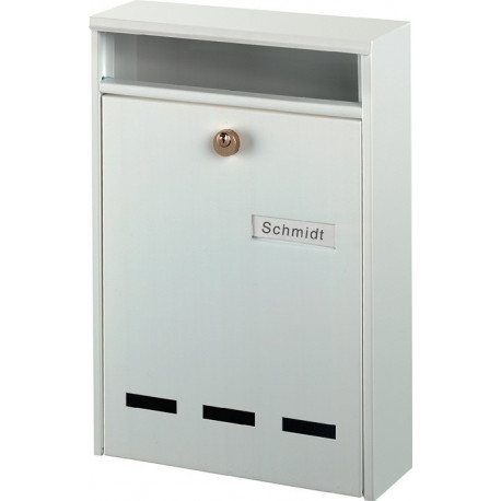 Boite aux lettres Wismar 771 W H.315mm B.215mm T.75mm Acier blanc DIN B5