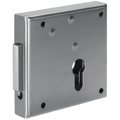 Serrure à pêne dormant pour portail en treillis 100 DIN droite PZ - 65mm AMF