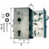 Serrure DIN Gauche/Droite Mesure A173xB95xC60mm Mesure E 30mm Mandrin 60mm GAH